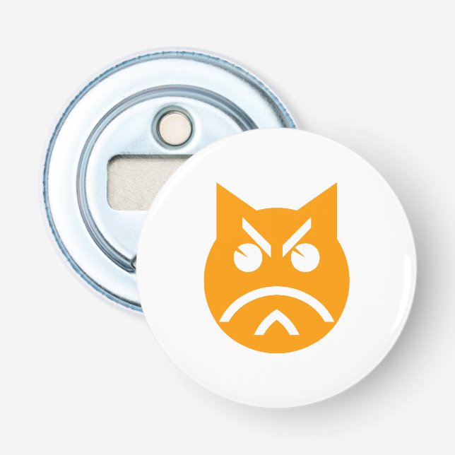 Pouting Emoji Cat Bottle Opener (Front)