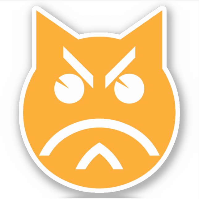 Pouting Emoji Cat Sticker (Front)