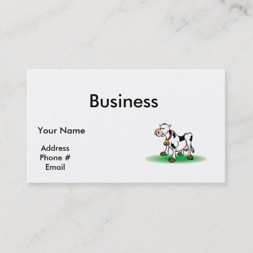Customizable pouting stubborn cow business card