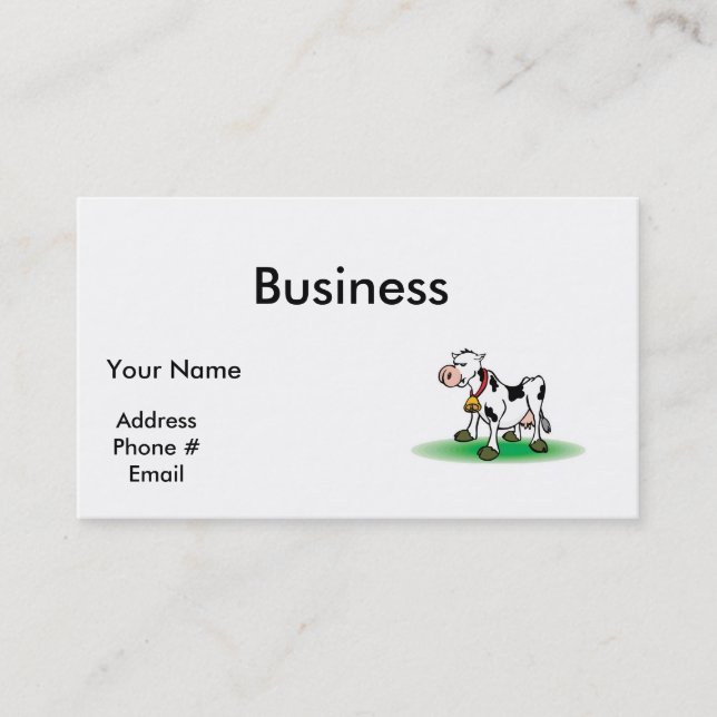 pouting stubborn cow business card (Front)