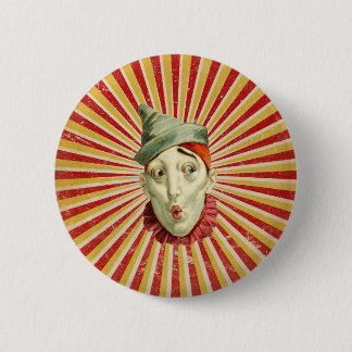 Pouting Vintage Circus Clown Button