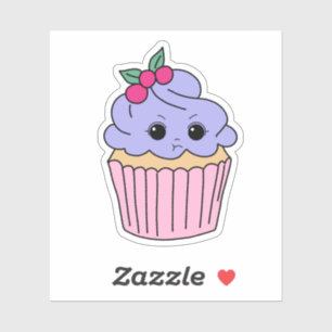 Pouty Berry Cupcake Sticker