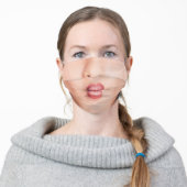 Pouty Lips Funny Face Adult Cloth Face Mask (Worn)