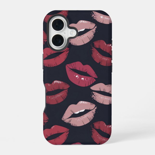 Pouty Lipstick Kiss Pattern Iphone Case (Back)