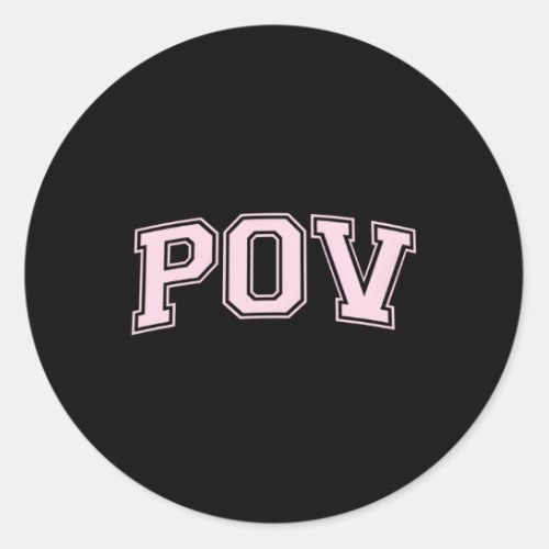Pov Varsity Classic Round Sticker