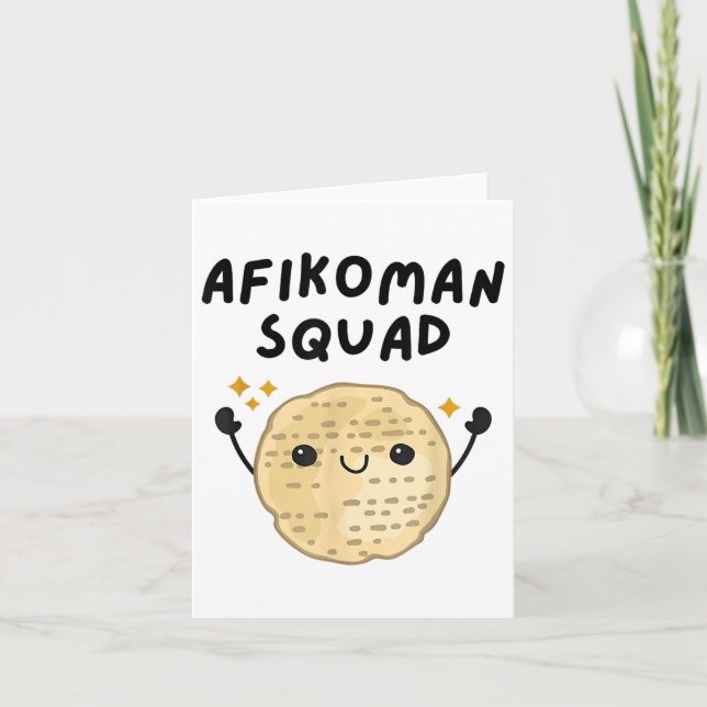 Pover Afikoman Squad Cute Pesach Toddler Kids  Card (Front)