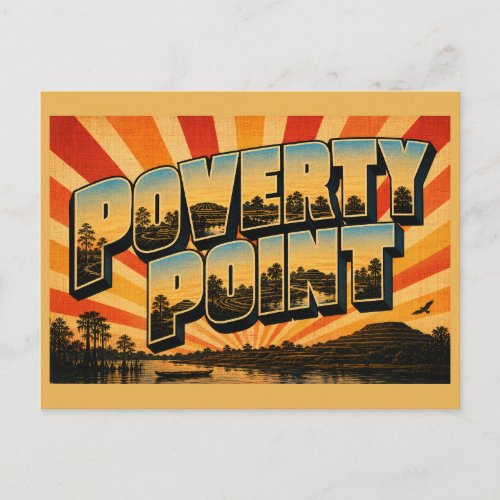 Poverty Point Louisiana Mounds Bayou Forest Art Postcard