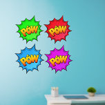 Pow Burst, on Green Red Blue Purple, Pop Art 36" Wall Decal<br><div class="desc">Pow Burst in Yellow on Green Red Blue and Purple - a Great Pop Art Wall Decal - - Change the size of these decals by changing the size of the Decal Sheet - 4 sizes - from 12" x 12" to 36" x 36" - - These ones are printed...</div>