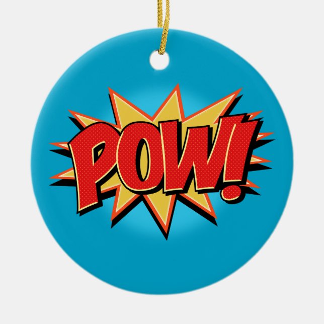 Pow! Ceramic Ornament (Front)