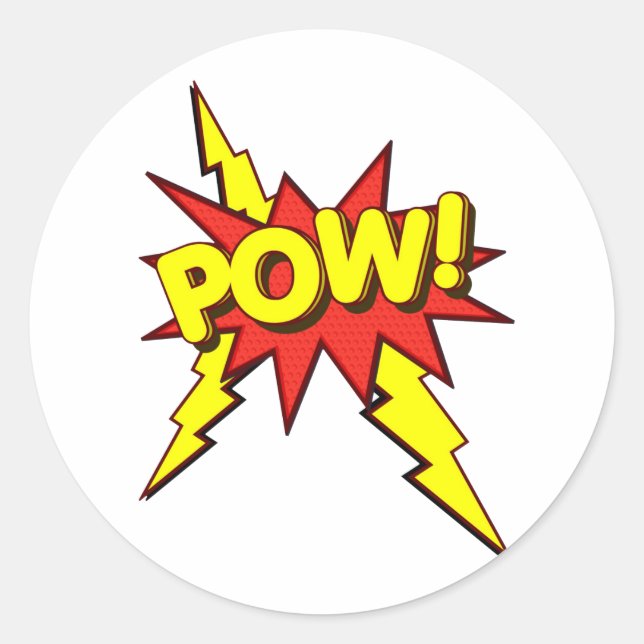 POW!!!! CLASSIC ROUND STICKER (Front)