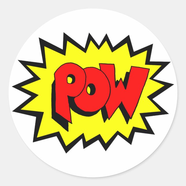 POW - Comic Book Pop Art Classic Round Sticker (Front)