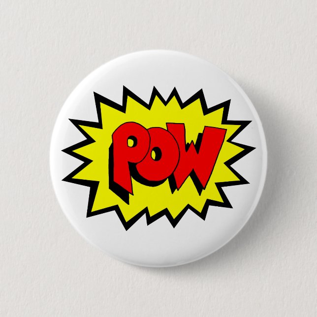 POW - Comic Book Pop Art Pinback Button (Front)