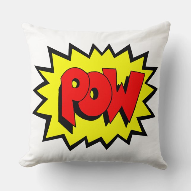 POW - Comic Book Pop Art Throw Pillow (Front)