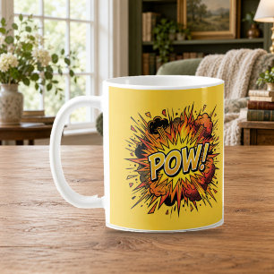 POW Comic Book Pop Art Yellow Mug