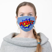 POW COMIC BOOK SUPER HERO KIDS ADULT CLOTH FACE MASK (Worn)
