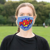 POW COMIC BOOK SUPER HERO KIDS ADULT CLOTH FACE MASK (Outside)