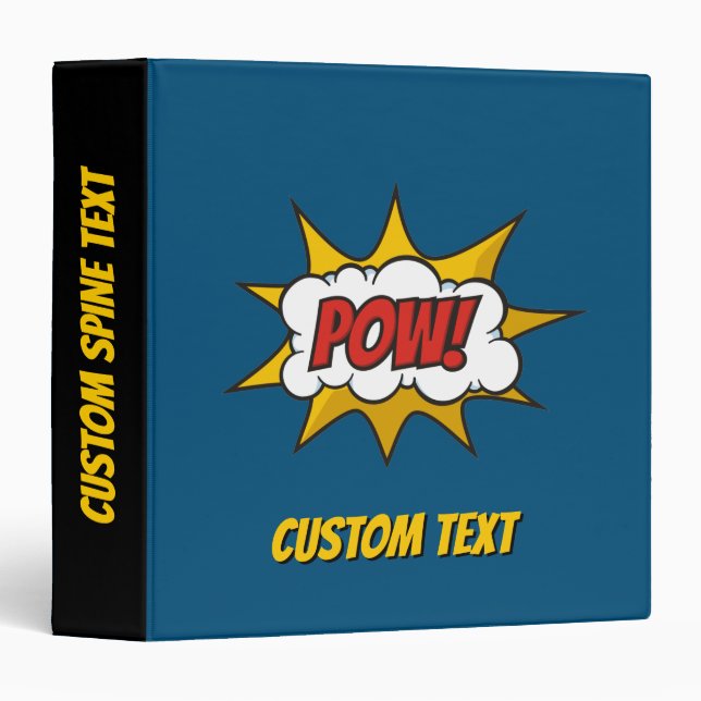 Pow Comic Sound Effect 3 Ring Binder (Front/Spine)