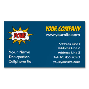 Pow Comic Sound Effect Business Card Magnet