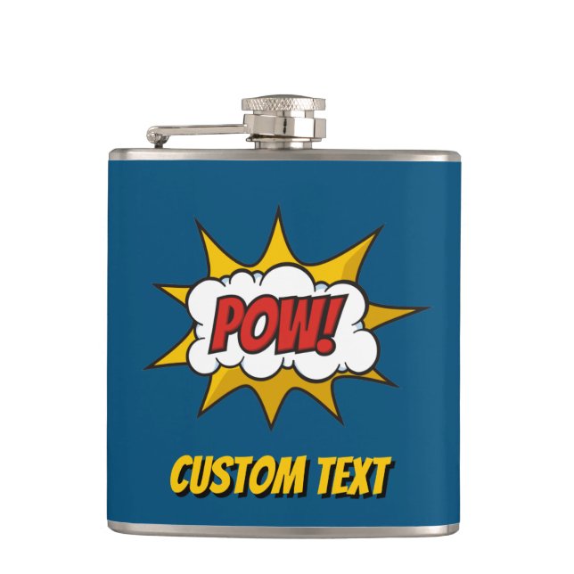 Pow Comic Sound Effect Flask (Front)