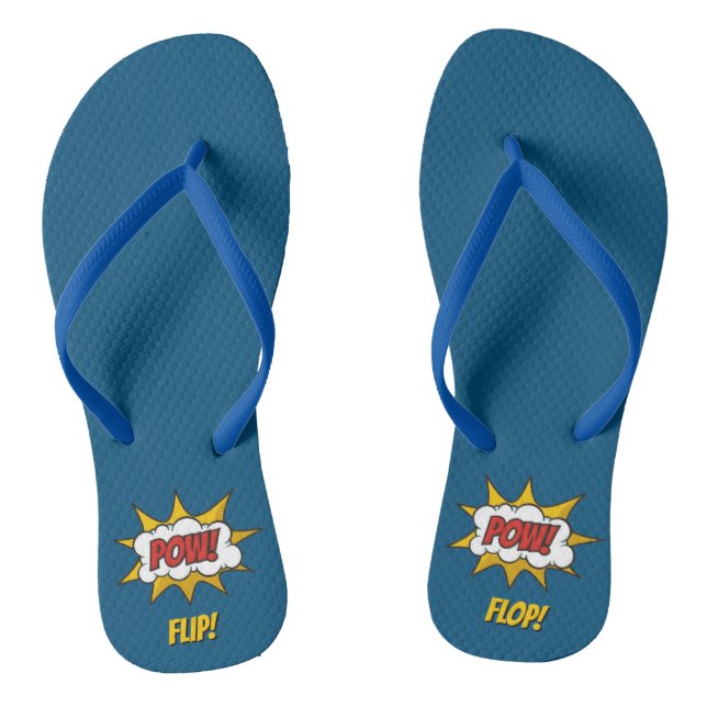 Pow Comic Sound Effect Flip Flops (Footbed)
