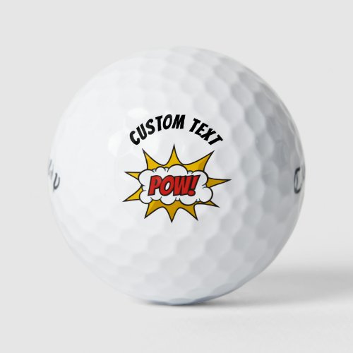 Pow Comic Sound Effect Golf Balls