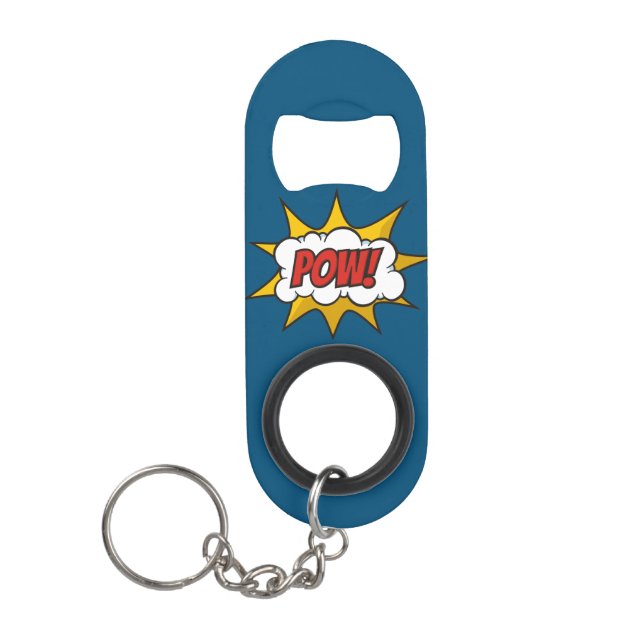 Pow Comic Sound Effect Keychain Bottle Opener (Front)