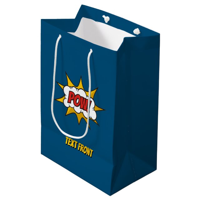 Pow Comic Sound Effect Medium Gift Bag (Front Angled)
