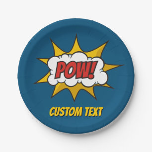 Pow Comic Sound Effect Paper Plates