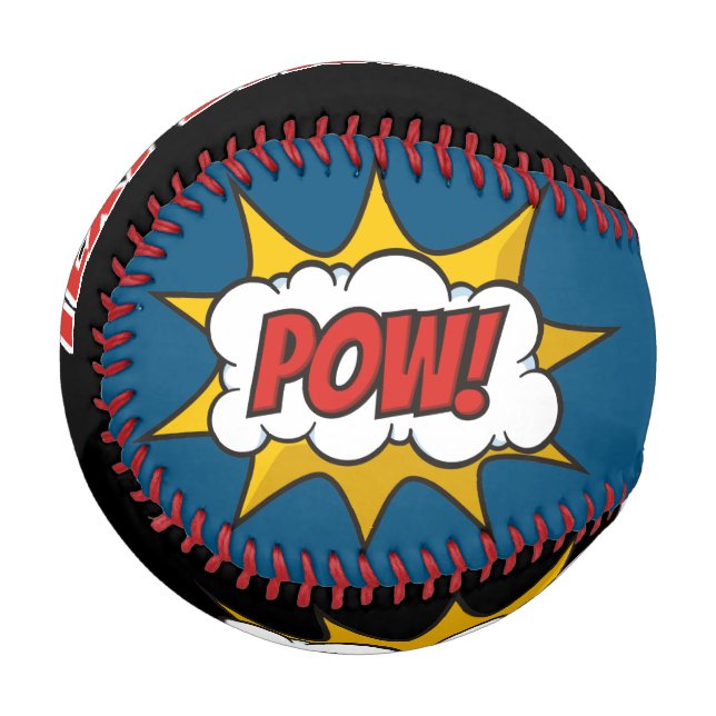 Pow Comic Sound Effect Pattern Baseball (Front Left)