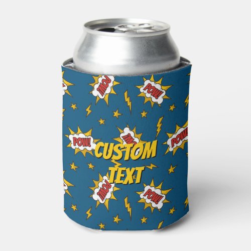 Pow Comic Sound Effect Pattern Can Cooler