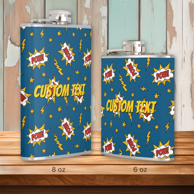 Pow Comic Sound Effect Pattern Flask (Creator Uploaded)