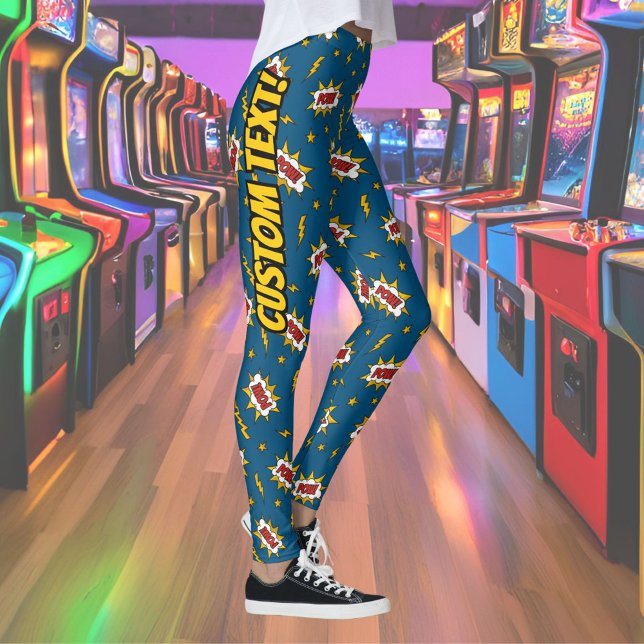 Pow Comic Sound Effect Pattern Leggings (Creator Uploaded)