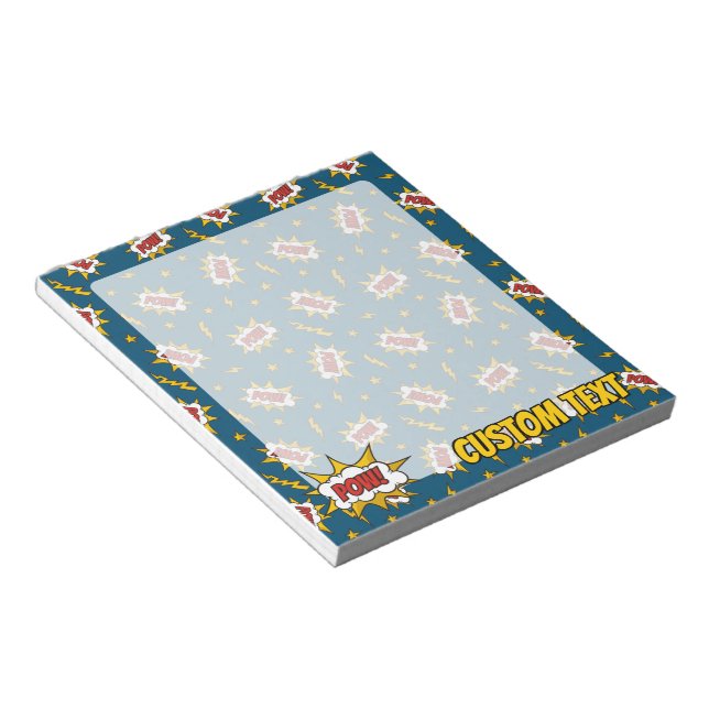 Pow Comic Sound Effect Pattern Notepad (Angled)