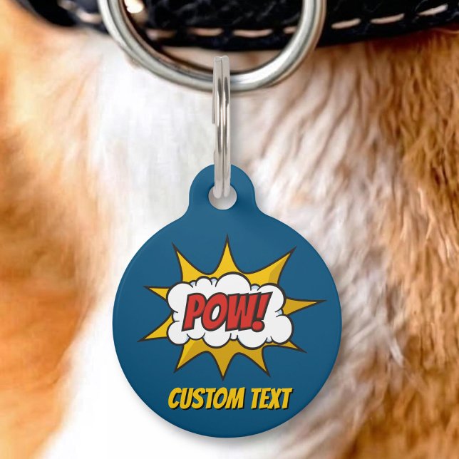 Pow Comic Sound Effect Pet ID Tag (Creator Uploaded)