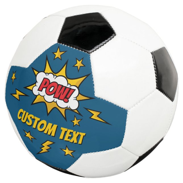Pow Comic Sound Effect Soccer Ball (Three Quarter)