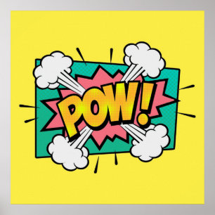 Pow comic speech bubble poster