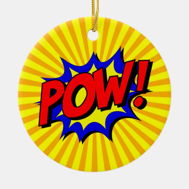 POW Comic Word Ornament (Front)