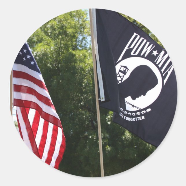 POW Flag Classic Round Sticker (Front)