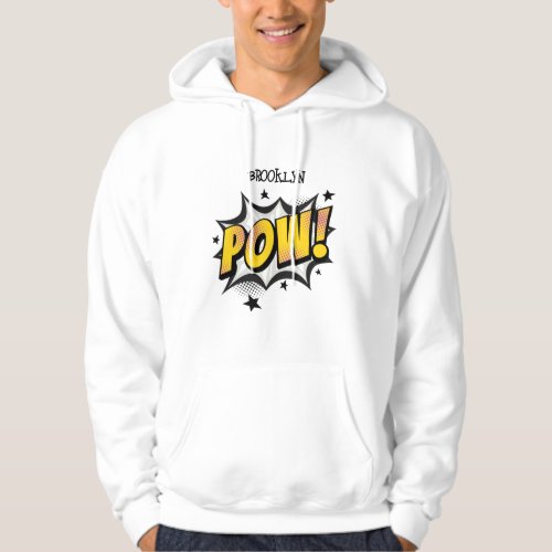 Pow fun pop art comic style typography callout hoodie