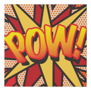 POW Fun Retro Comic Book Pop Art Faux Canvas Print