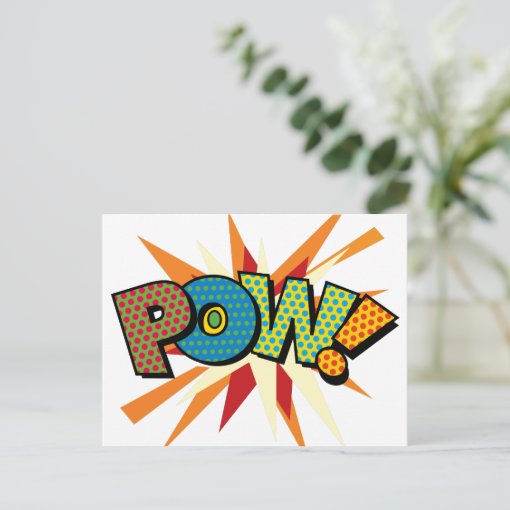 Pow Fun Retro Comic Book Pop Art Postcard Zazzle