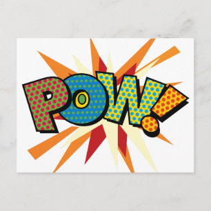 POW Fun Retro Comic Book Pop Art Postcard