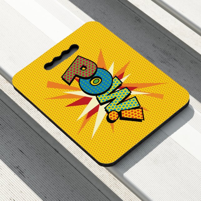 POW Fun Retro Comic Book Pop Art Seat Cushion (In Situ)