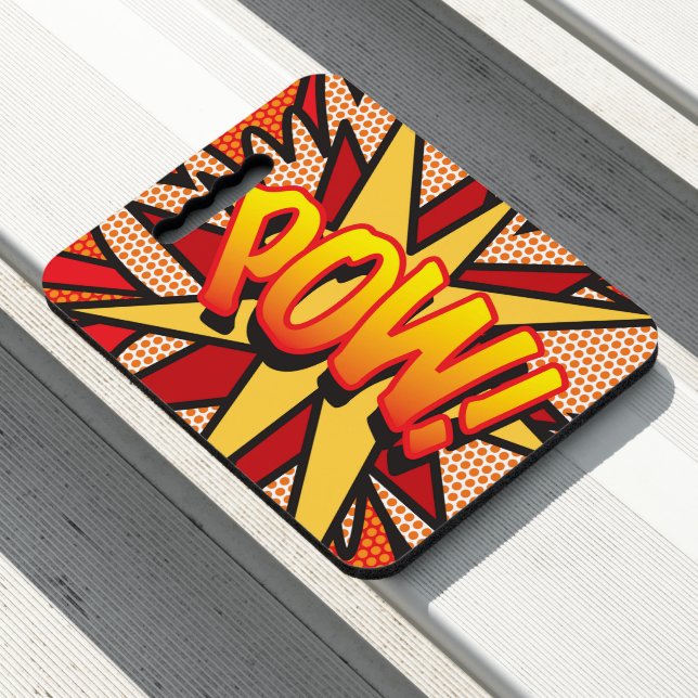 POW Fun Retro Comic Book Pop Art Seat Cushion (In Situ)