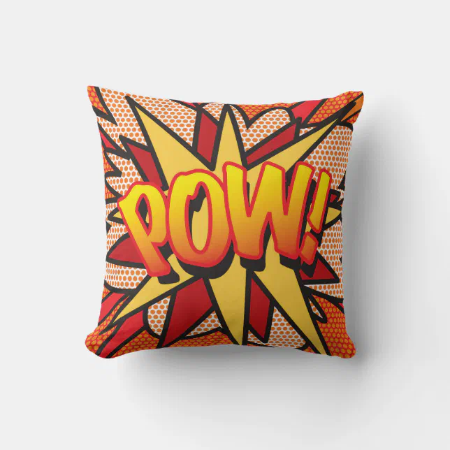 Pow Fun Retro Comic Book Pop Art Throw Pillow Zazzle