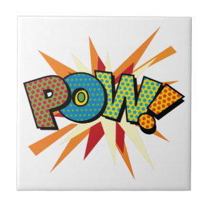 POW Fun Retro Comic Book Pop Art Tile