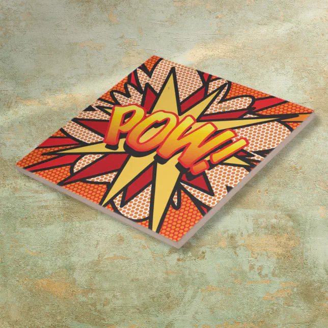 Pow Fun Retro Comic Book Pop Art Tile Zazzle