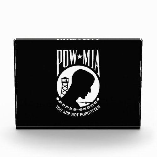 POW MIA American Military Heroes Prisoners of War Acrylic Award