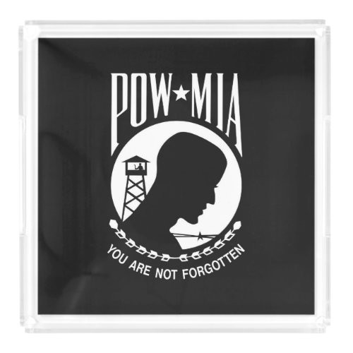 POW MIA American Military Heroes Prisoners of War Acrylic Tray