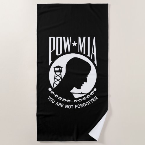 POW MIA American Military Heroes Prisoners of War Beach Towel
